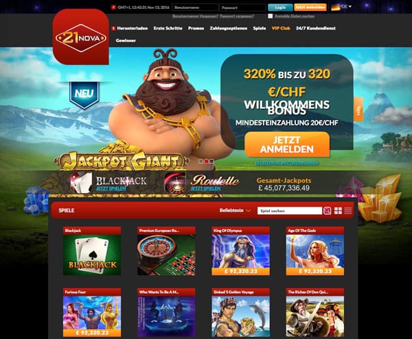 21Nova Casino im Test