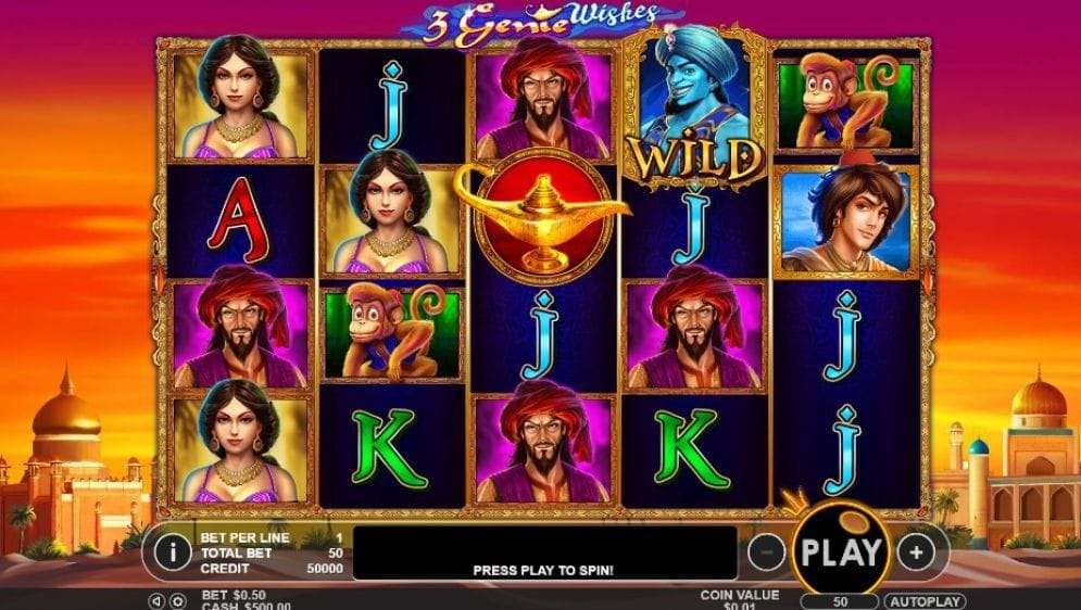 3 Genie Wishes online Spielautomat