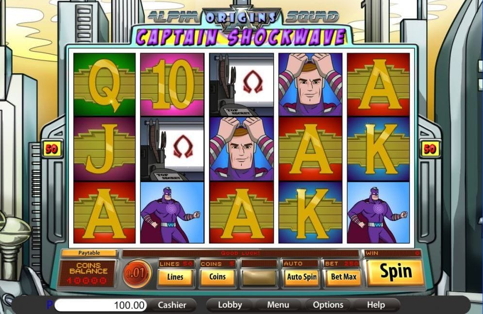 Alpha Squad Origins Captain Shockwave online Videoslot