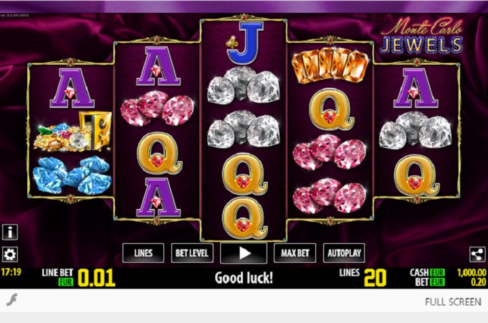 Monte Carlo Jewels online Slotmaschine