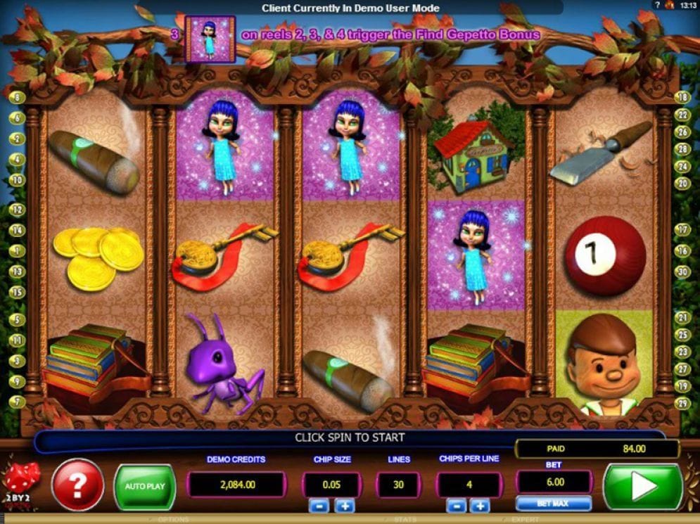 Pinocchio's Fortune online Video Slot