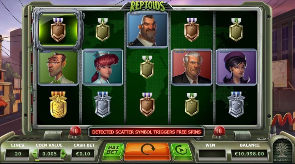 Reptoids online Casino Spiel