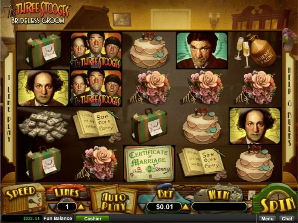 The Three Stooges Brideless Groom Video Slot