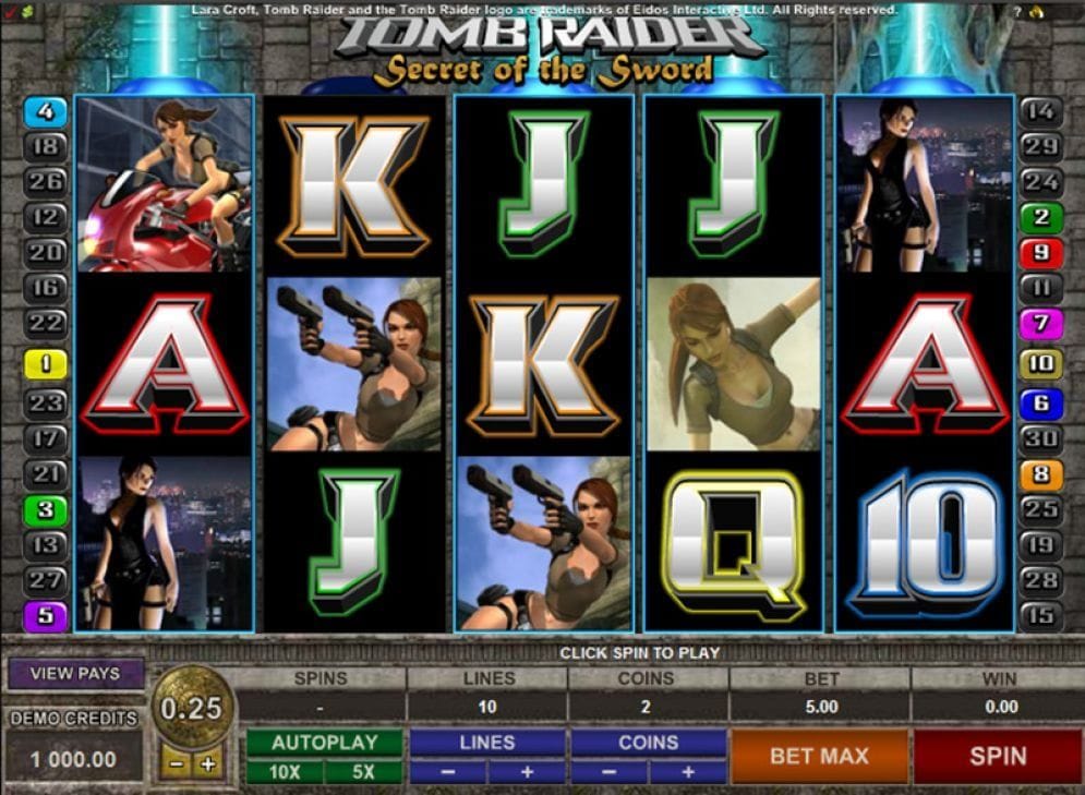 Tomb Raider Secret Of the Sword Video Slot