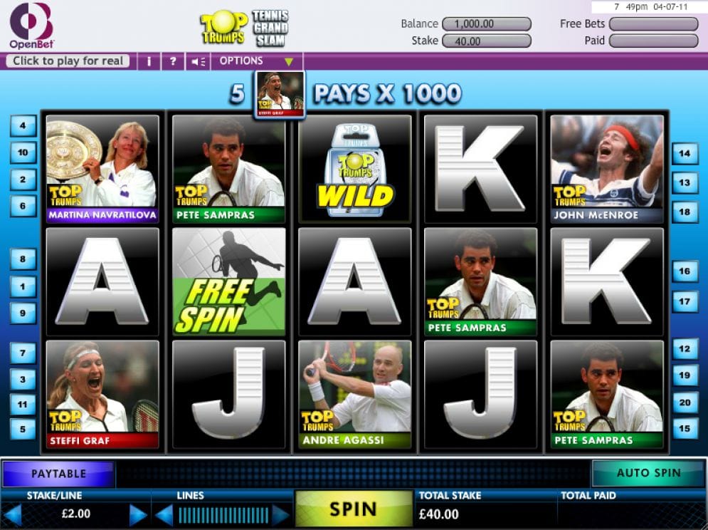 Top Trumps Tennis Stars online Casino Spiel
