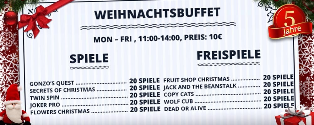 Ihr EuroSlots-Weihnachtsbuffet ist angerichtet!